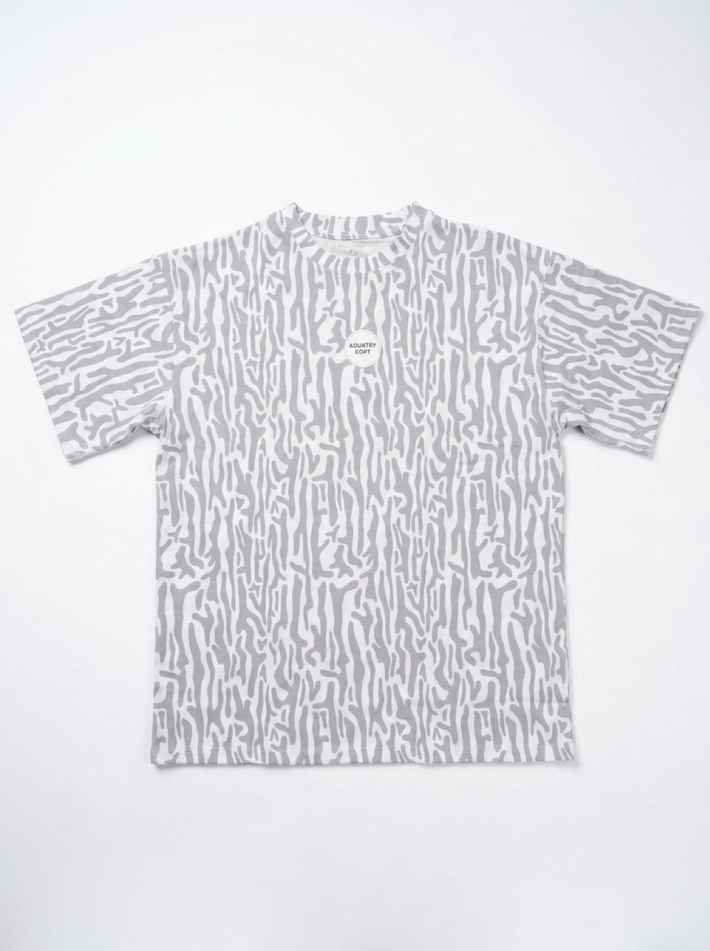 KountryCozy Oversized Grey Roots Patch Tee