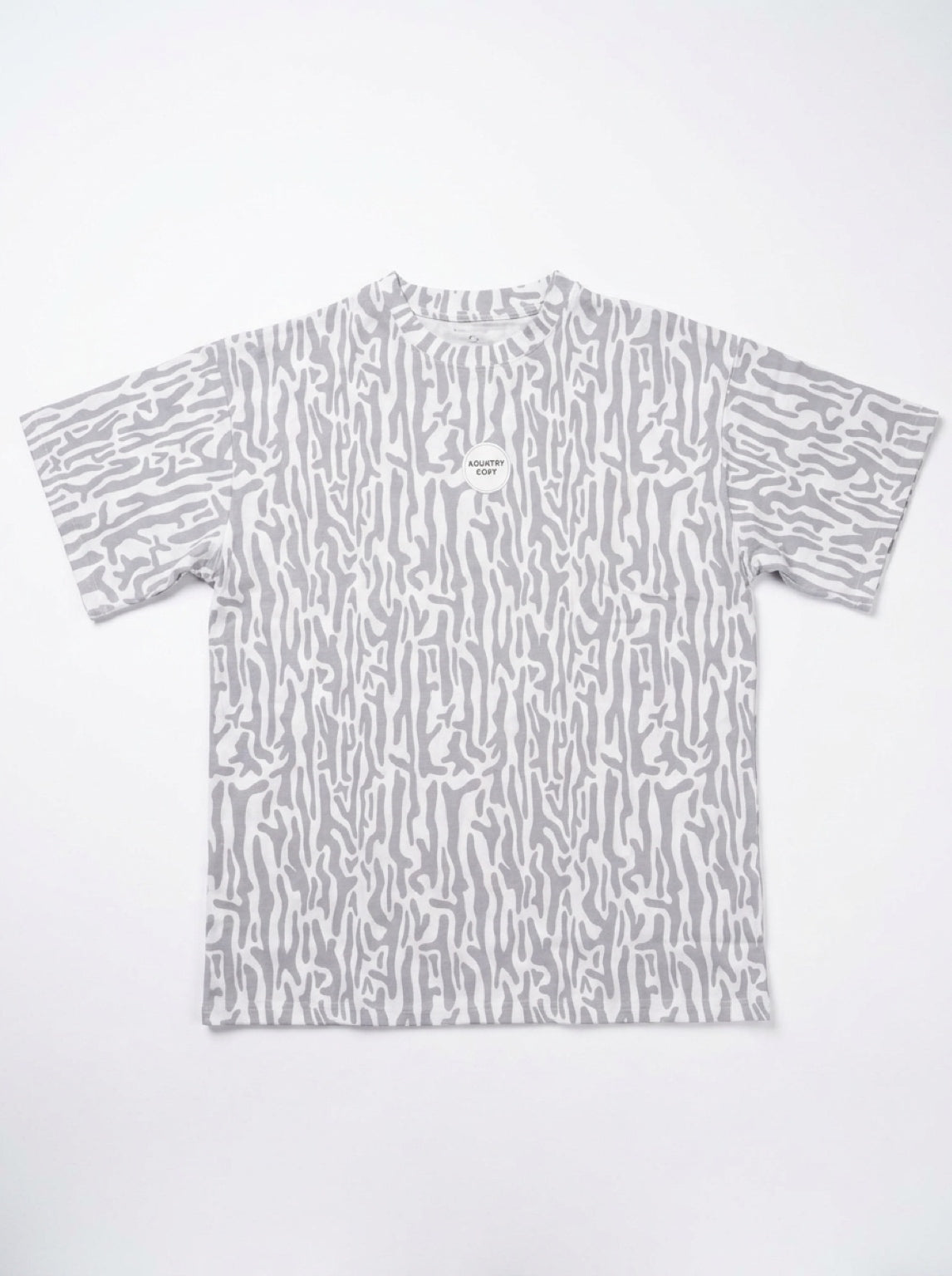 KountryCozy Oversized Grey Roots Patch Tee