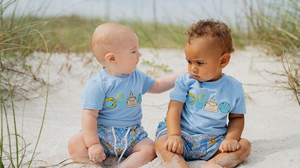 Blue Beach Day Short Set