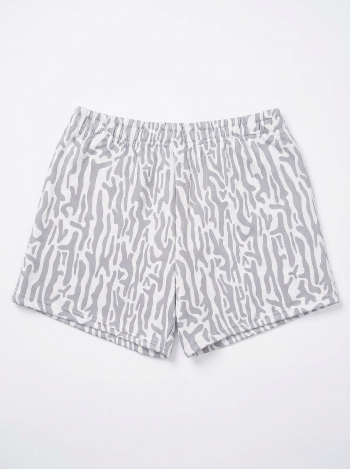 KountryCozy Oversized Grey Roots Patch Shorts