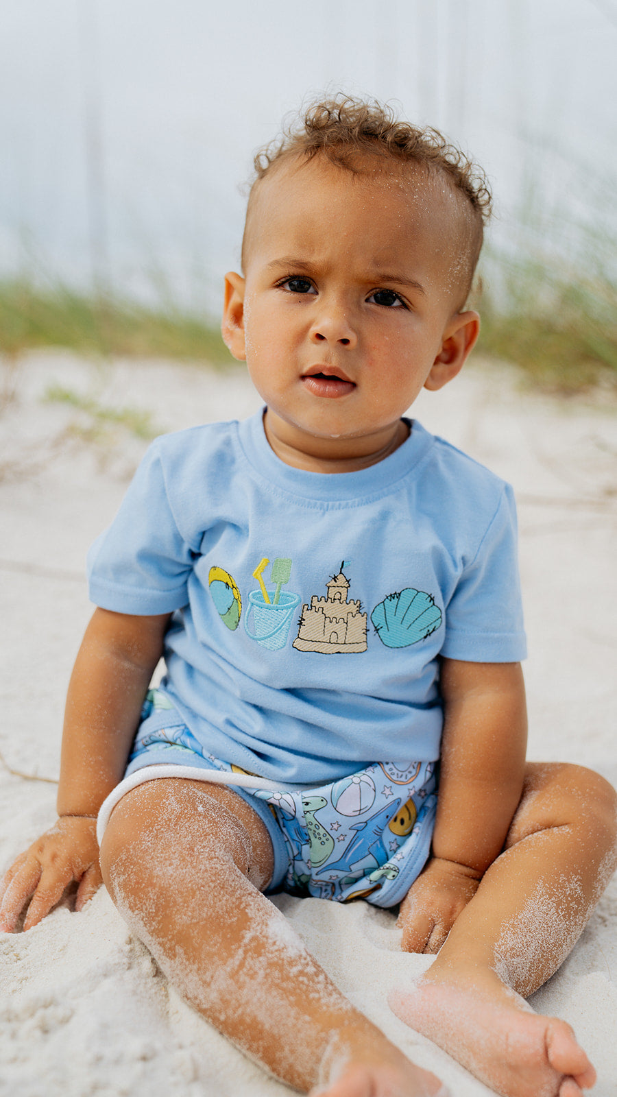 Blue Beach Day Short Set