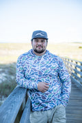 KC3 Men's Green Marsh Camo Mid-Weight Performance Hoodie