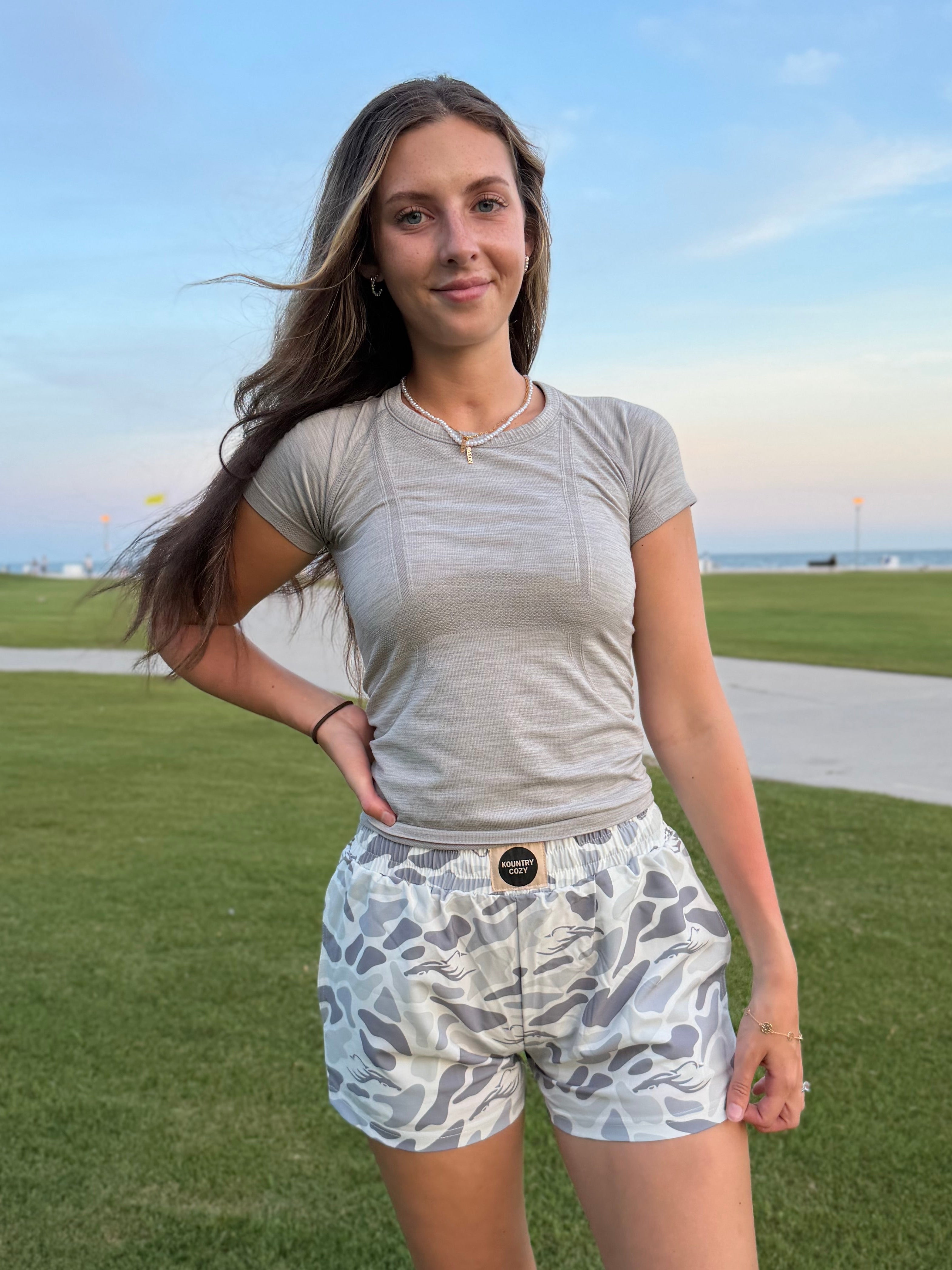 Winter Marsh Camo Shorts - Womens