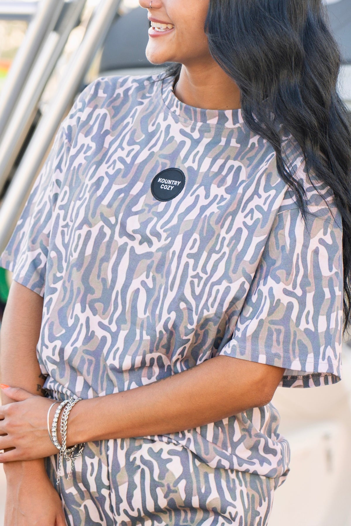Limted Edition Oversized KountryCozy Roots Camo Patch Tee