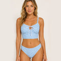 Blue Plaid Tankini Top