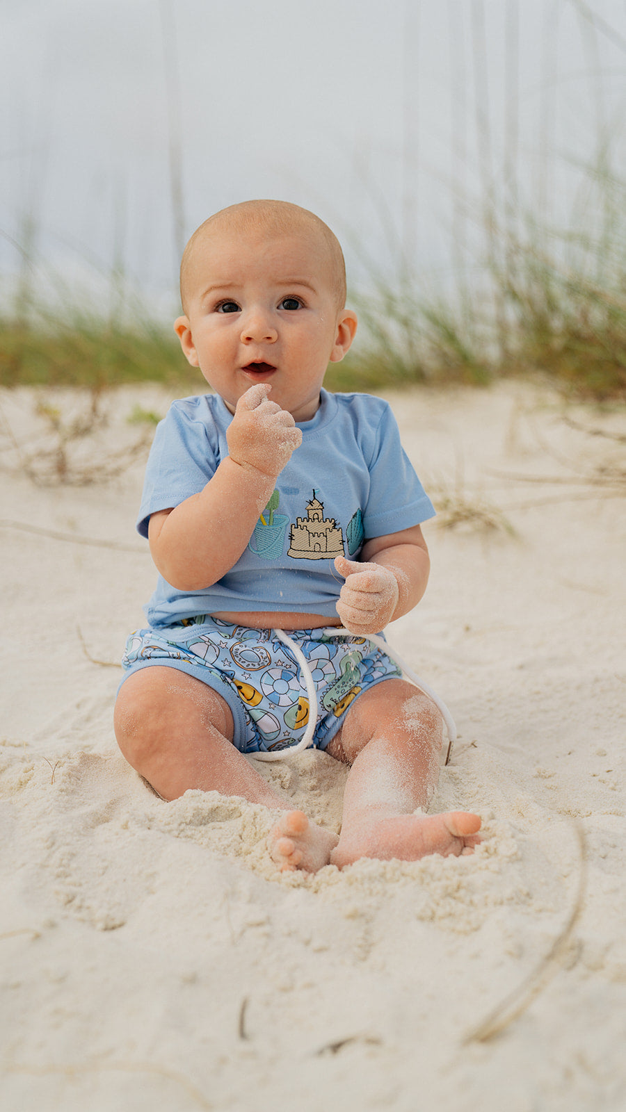 Blue Beach Day Short Set