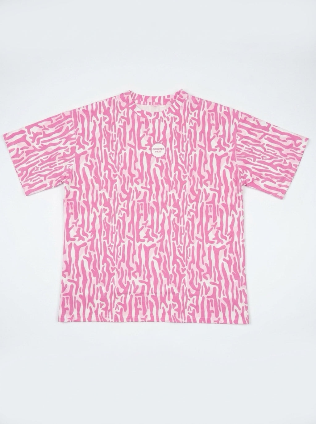 KountryCozy Oversized Pink Roots Patch Tee