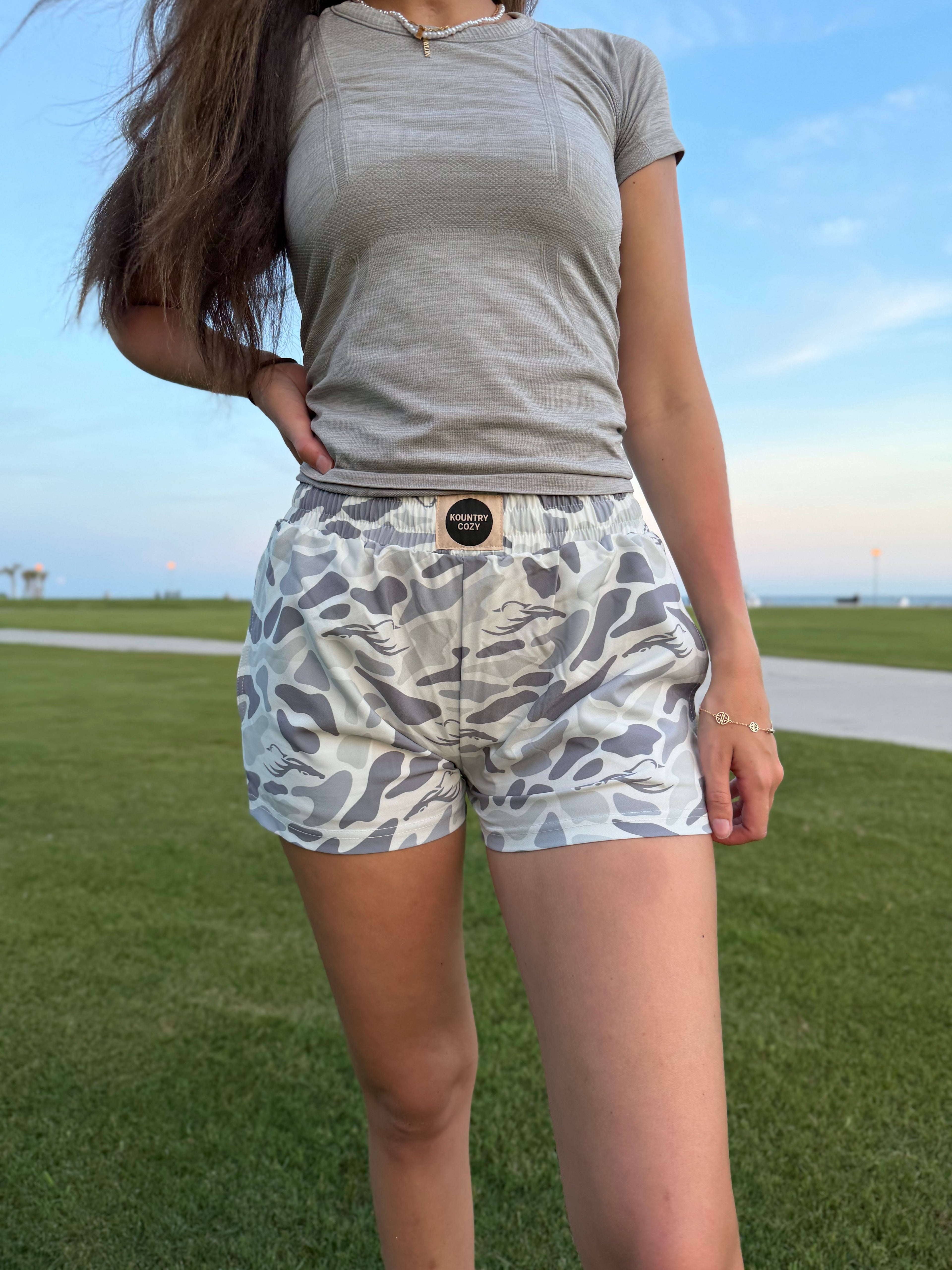 Winter Marsh Camo Shorts - Womens