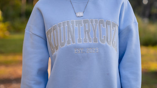 Blue and Grey Mock Neck