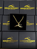 KC3 Polished Gold Custom Pendant 20” Rope Chain