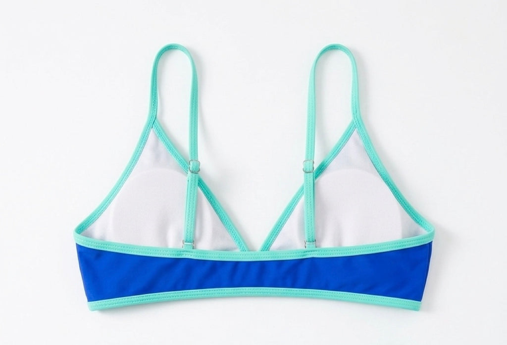 Two Tone Blue Bikini - Top