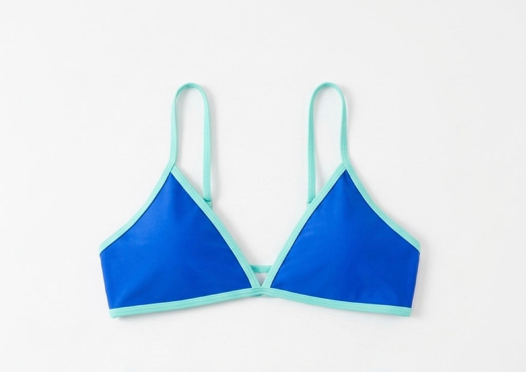 Two Tone Blue Bikini - Top