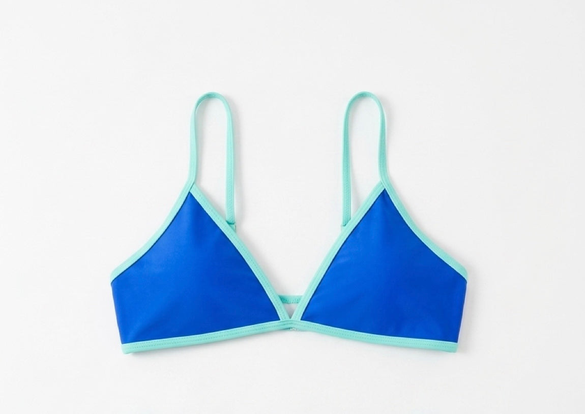 Two Tone Blue Bikini - Top