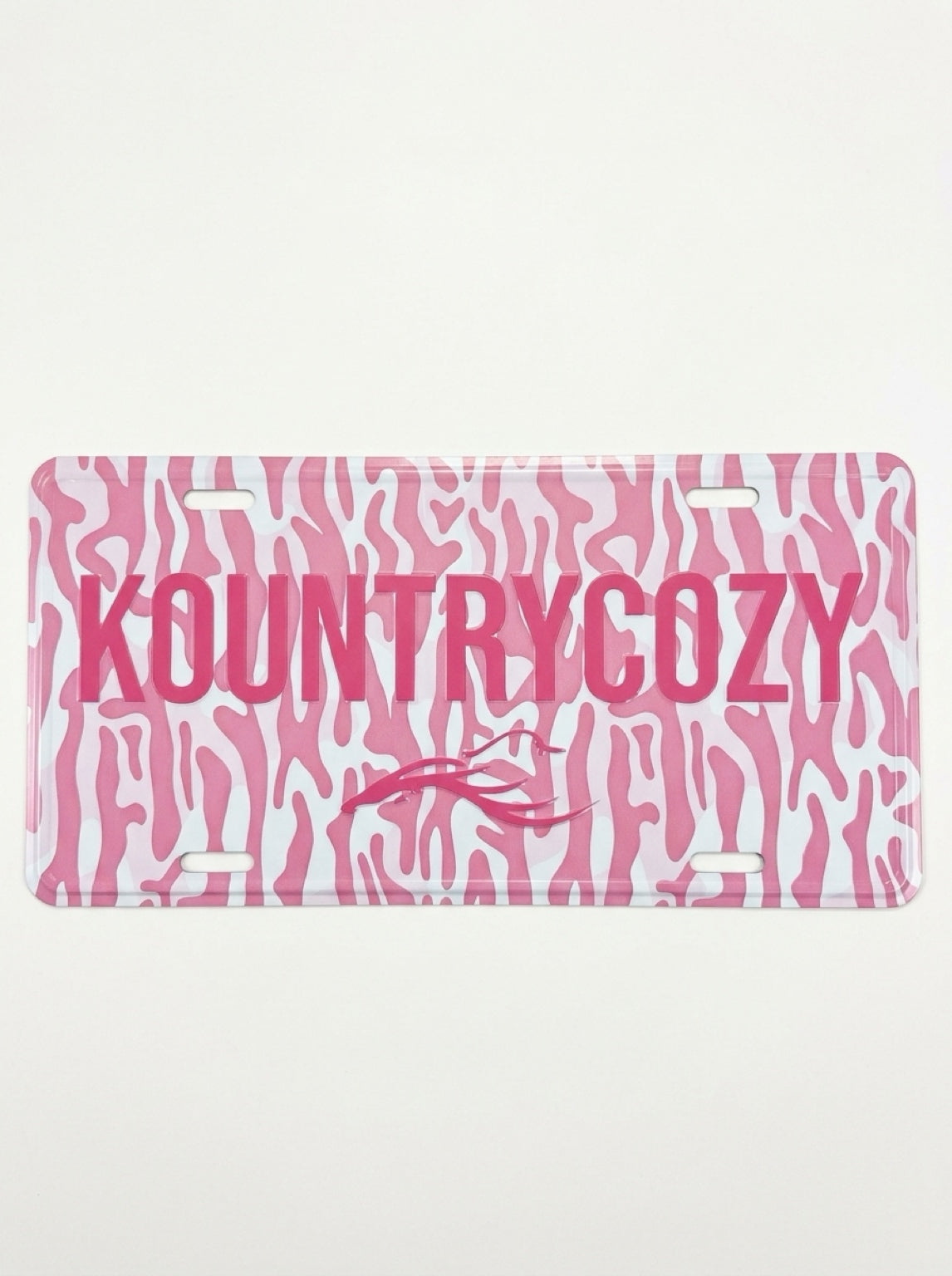 KountryCozy Pink Roots License Plate