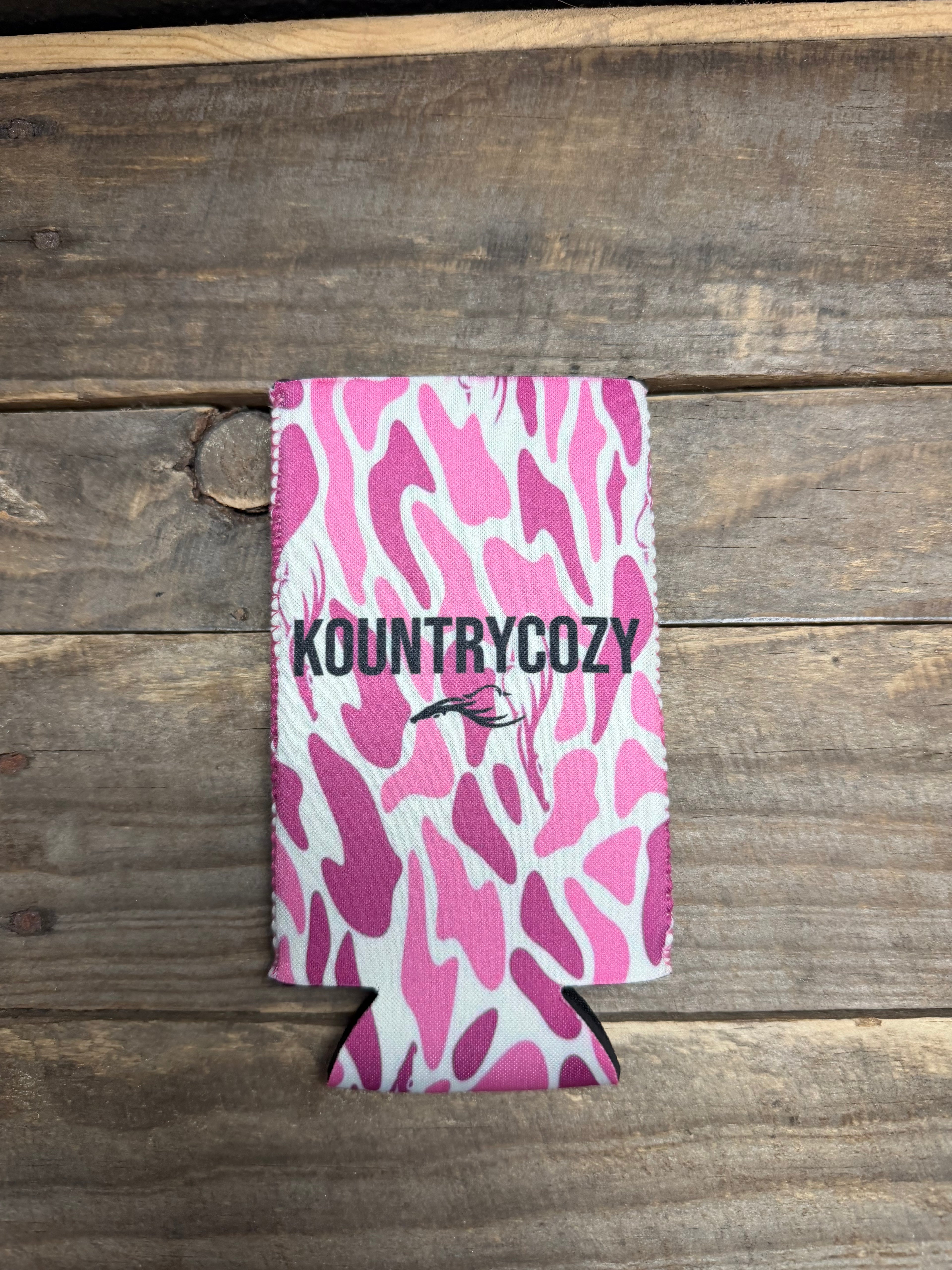 Pink Timber Camo Tall Koozie